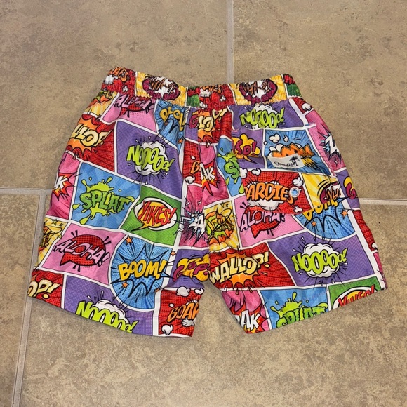 Vibrant Comic Print Kids Shorts - Picture 2 of 3
